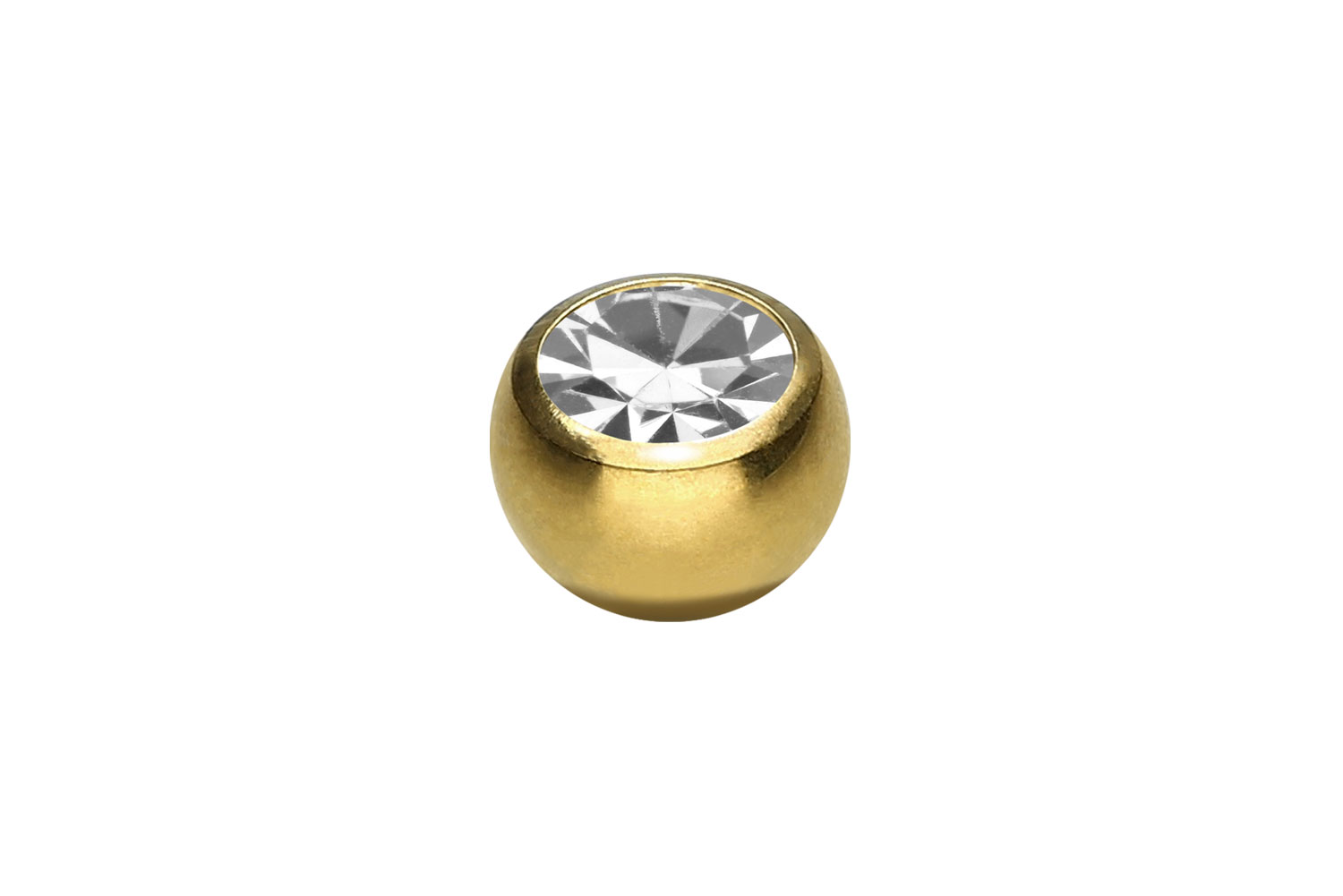 Chirurgenstahl Schraubkugel mit Seitengewinde KRISTALL von Piercingline